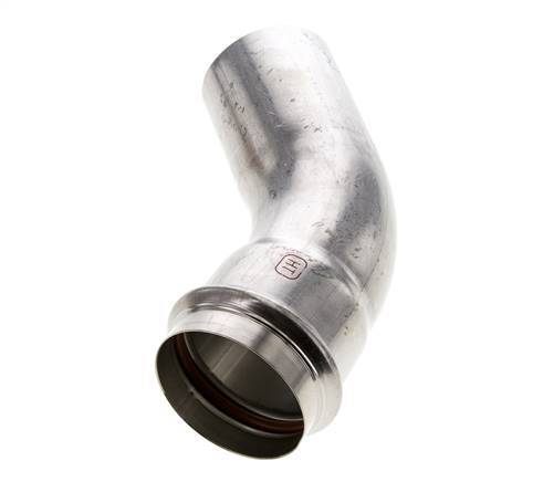 45deg Elbow Press Fitting - 54mm Female & 54mm Male - Stainless Steel
