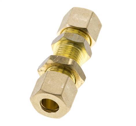 10mm Brass Straight Compression Fitting Bulkhead 95 bar DIN EN 1254-2