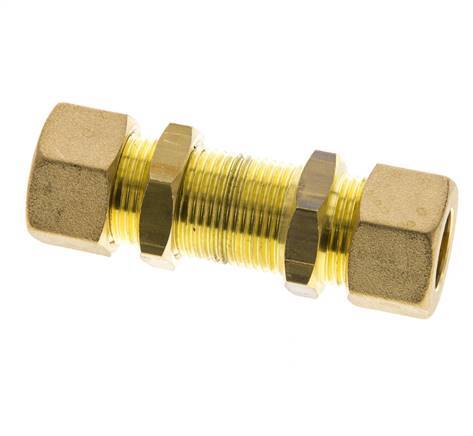 14mm Brass Straight Compression Fitting Bulkhead 89 bar DIN EN 1254-2