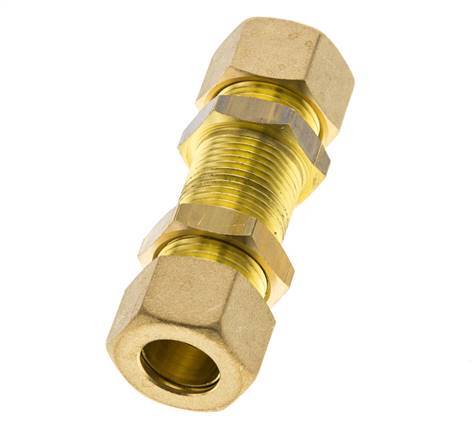 14mm Brass Straight Compression Fitting Bulkhead 89 bar DIN EN 1254-2