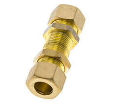 14mm Brass Straight Compression Fitting Bulkhead 89 bar DIN EN 1254-2