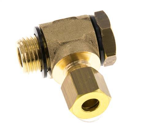 6mm & G1/4'' Brass Swivel Joint Compression Fitting with Male Threads 150 bar Polyamide DIN EN 1254-2
