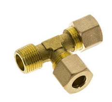 10mm & R3/8'' Brass Right Angle Tee Compression Fitting with Male Threads 95 bar DIN EN 1254-2