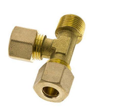 10mm & R3/8'' Brass Right Angle Tee Compression Fitting with Male Threads 95 bar DIN EN 1254-2