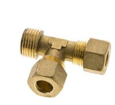 12mm & R1/2'' Brass Right Angle Tee Compression Fitting with Male Threads 75 bar DIN EN 1254-2