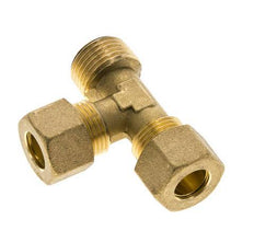 12mm & R1/2'' Brass Right Angle Tee Compression Fitting with Male Threads 75 bar DIN EN 1254-2