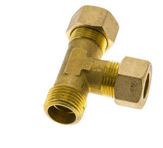 14mm & R1/2'' Brass Right Angle Tee Compression Fitting with Male Threads 89 bar DIN EN 1254-2