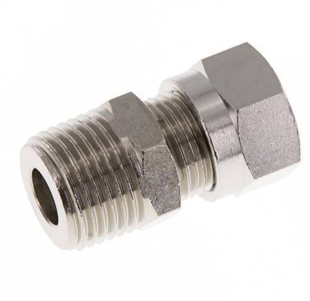 12L & R1/2'' Nickel plated Brass Straight Cutting Fitting with Male Threads 75 bar ISO 8434-1