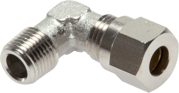 10L & R1/4'' Nickel plated Brass Elbow Cutting Fitting with Male Threads 115 bar ISO 8434-1 [2 Pieces]