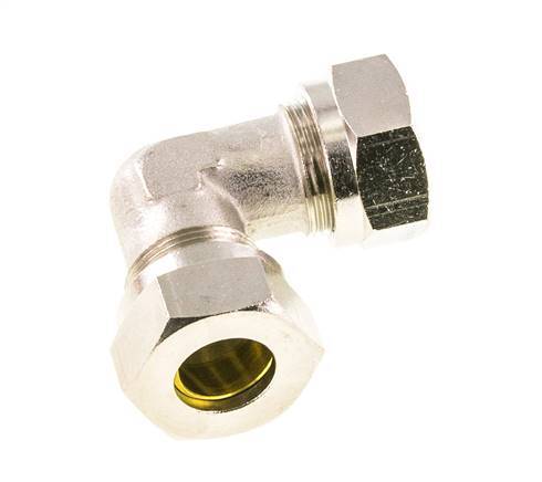 18L Nickel plated Brass Elbow Cutting Fitting 65 bar ISO 8434-1