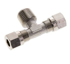 6LL & R1/4'' Nickel plated Brass T-Shape Tee Cutting Fitting with Male Threads 100 bar ISO 8434-1 [2 Pieces]