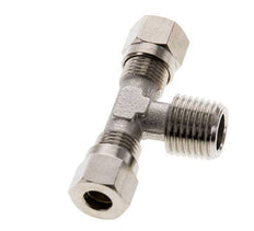 6LL & R1/4'' Nickel plated Brass T-Shape Tee Cutting Fitting with Male Threads 100 bar ISO 8434-1 [2 Pieces]