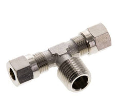 6LL & R1/4'' Nickel plated Brass T-Shape Tee Cutting Fitting with Male Threads 100 bar ISO 8434-1 [2 Pieces]