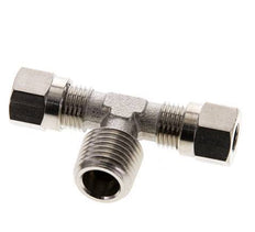 6LL & R1/4'' Nickel plated Brass T-Shape Tee Cutting Fitting with Male Threads 100 bar ISO 8434-1 [2 Pieces]