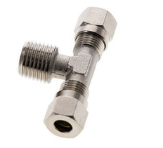 6LL & R1/4'' Nickel plated Brass T-Shape Tee Cutting Fitting with Male Threads 100 bar ISO 8434-1 [2 Pieces]