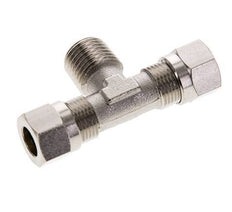 8LL & R1/4'' Nickel plated Brass T-Shape Tee Cutting Fitting with Male Threads 100 bar ISO 8434-1 [2 Pieces]