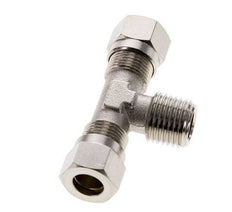 8LL & R1/4'' Nickel plated Brass T-Shape Tee Cutting Fitting with Male Threads 100 bar ISO 8434-1 [2 Pieces]