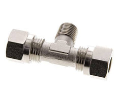 10L & R1/4'' Nickel plated Brass T-Shape Tee Cutting Fitting with Male Threads 115 bar ISO 8434-1