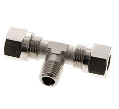 10L & R1/4'' Nickel plated Brass T-Shape Tee Cutting Fitting with Male Threads 115 bar ISO 8434-1