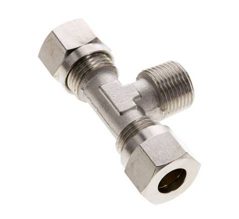 10L & R3/8'' Nickel plated Brass T-Shape Tee Cutting Fitting with Male Threads 115 bar ISO 8434-1