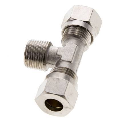 10L & R3/8'' Nickel plated Brass T-Shape Tee Cutting Fitting with Male Threads 115 bar ISO 8434-1