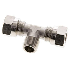12L & R3/8'' Nickel plated Brass T-Shape Tee Cutting Fitting with Male Threads 75 bar ISO 8434-1