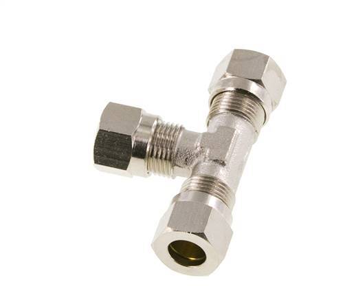 8LL Nickel plated Brass T-Shape Tee Cutting Fitting 100 bar ISO 8434-1