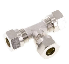12L Nickel plated Brass T-Shape Tee Cutting Fitting 75 bar ISO 8434-1
