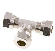 12L Nickel plated Brass T-Shape Tee Cutting Fitting 75 bar ISO 8434-1