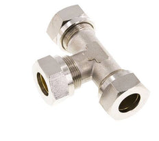18L Nickel plated Brass T-Shape Tee Cutting Fitting 65 bar ISO 8434-1