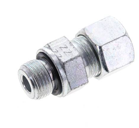 12S & M18x1.5 Zink plated Steel Straight Cutting Fitting with Male Threads 630 bar NBR ISO 8434-1 [2 Pieces]