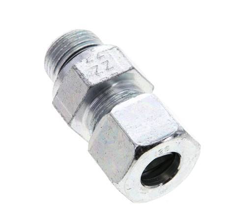 12S & M18x1.5 Zink plated Steel Straight Cutting Fitting with Male Threads 630 bar NBR ISO 8434-1 [2 Pieces]