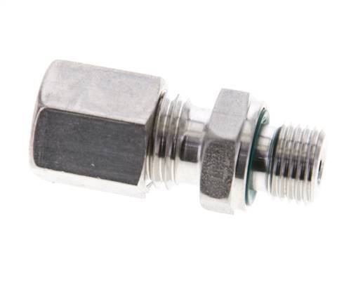 6L & M10x1 Stainless Steel Straight Compression Fitting with Male Threads 315 bar FKM ISO 8434-1