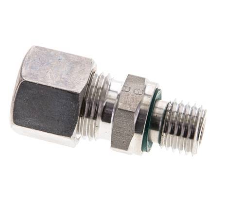10L & M12x1.5 Stainless Steel Straight Compression Fitting with Male Threads 315 bar FKM ISO 8434-1