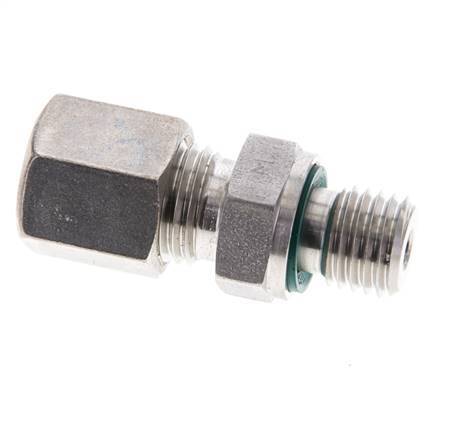 6S & M12x1.5 Stainless Steel Straight Compression Fitting with Male Threads 500 bar FKM ISO 8434-1