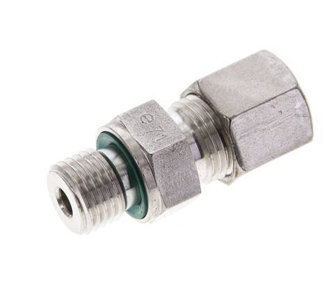 8S & M14x1.5 Stainless Steel Straight Compression Fitting with Male Threads 500 bar FKM ISO 8434-1