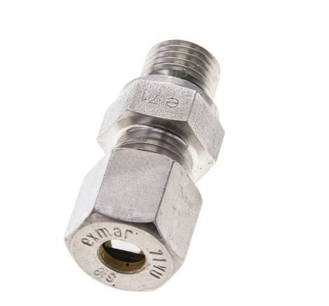 8S & M14x1.5 Stainless Steel Straight Compression Fitting with Male Threads 500 bar FKM ISO 8434-1