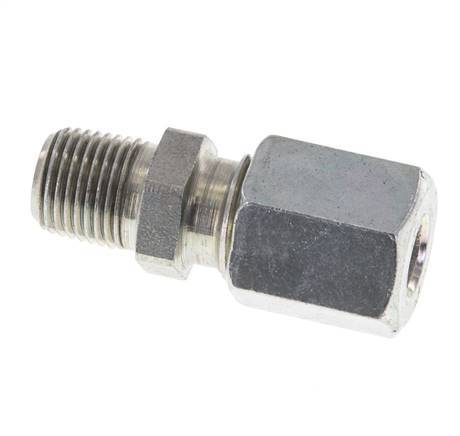 6L & R1/8'' Zink plated Steel Straight Cutting Fitting with Male Threads 315 bar ISO 8434-1 [5 Pieces]