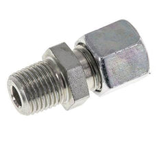 8L & R1/4'' Zink plated Steel Straight Cutting Fitting with Male Threads 315 bar ISO 8434-1 [2 Pieces]