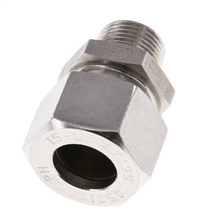 15L & R3/8'' Stainless Steel Straight Cutting Fitting with Male Threads 315 bar ISO 8434-1