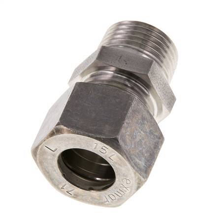 15L & R1/2'' Stainless Steel Straight Compression Fitting with Male Threads 315 bar ISO 8434-1