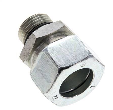 22L & UNF 7/8''-14 Zink plated Steel Straight Cutting Fitting with Male Threads 160 bar ISO 8434-1