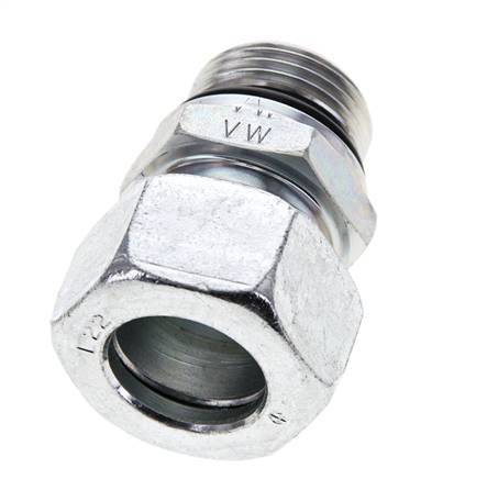 22L & UN 1-1/16''-12 Zink plated Steel Straight Cutting Fitting with Male Threads 160 bar ISO 8434-1