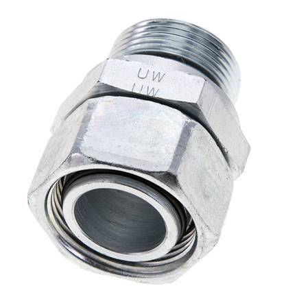 28L & M33x2 Zink plated Steel Straight Swivel with Male Threads 160 bar NBR O-ring Sealing Cone Adjustable ISO 8434-1