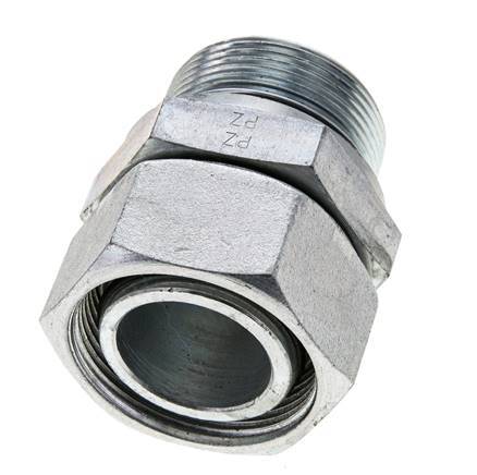35L & M42x2 Zink plated Steel Straight Swivel with Male Threads 160 bar NBR O-ring Sealing Cone Adjustable ISO 8434-1
