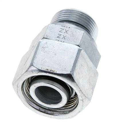 25S & M33x2 Zink plated Steel Straight Swivel with Male Threads 400 bar NBR O-ring Sealing Cone Adjustable ISO 8434-1