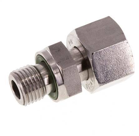 12L & G1/4'' Stainless Steel Straight Swivel with Male Threads 315 bar FKM Adjustable ISO 8434-1