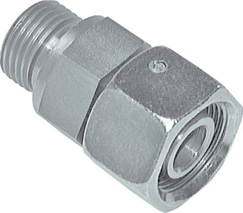 6L & G1/8'' Zink plated Steel Straight Swivel with Male Threads 315 bar NBR O-ring Sealing Cone Adjustable ISO 8434-1 [2 Pieces]