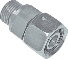 6L & G1/8'' Zink plated Steel Straight Swivel with Male Threads 315 bar NBR O-ring Sealing Cone Adjustable ISO 8434-1 [2 Pieces]