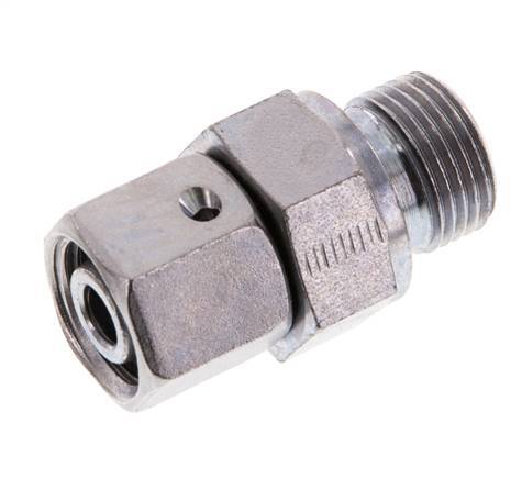10L & G3/8'' Zink plated Steel Straight Swivel with Male Threads 315 bar NBR O-ring Sealing Cone Adjustable ISO 8434-1